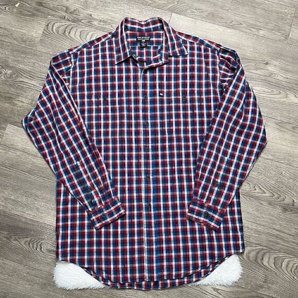 Vintage Polo Jeans Co Ralph Lauren Shirt Mens Size Medium Flannel Plaid USA - Picture 2 of 10